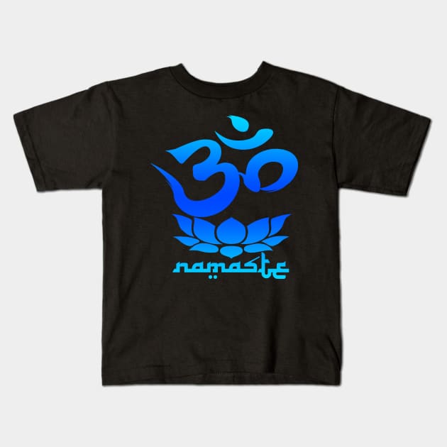 namaste blue Kids T-Shirt by robotface